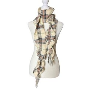 Scrunched up plaid scarf